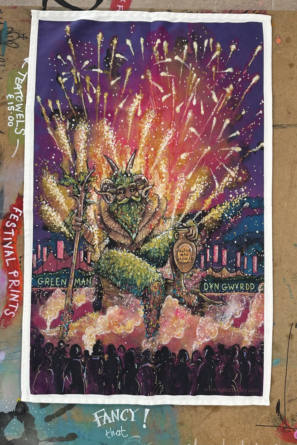 Green Man festival  ~ Fancy Festival Tea Towel 2025